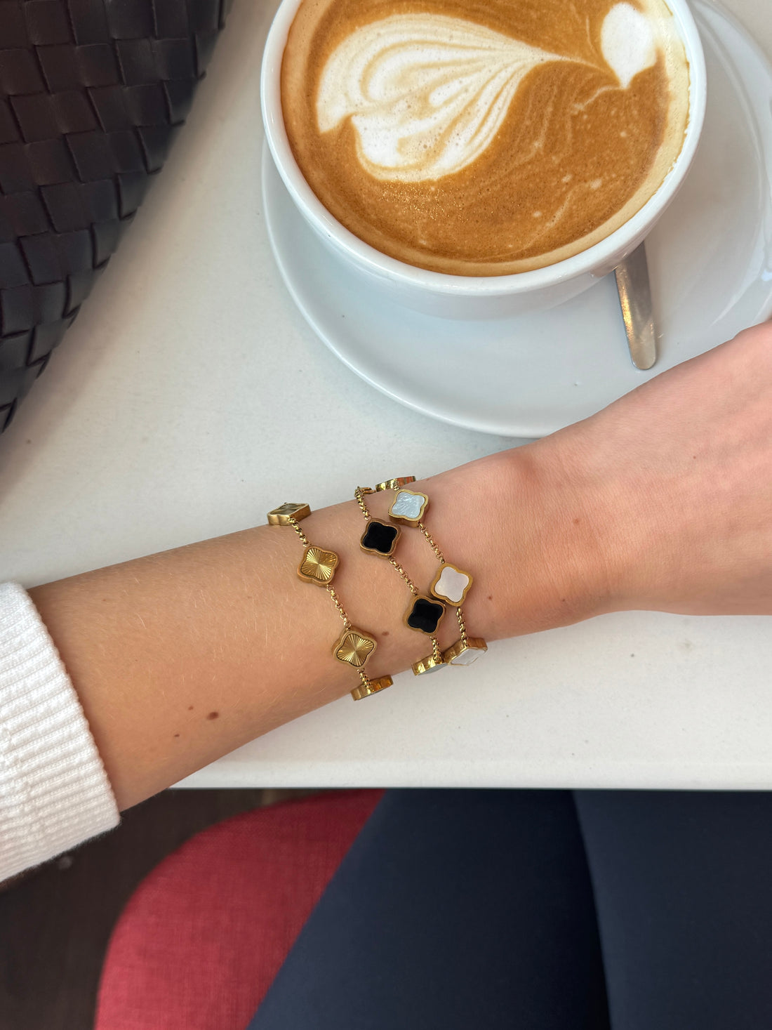 Celine Clover Bracelet - Black-Gold